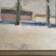 Small Vintage Modernism Painting Landscape, signed Rydholm