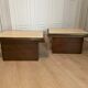 Pair of belgo chrom coffee and travertine side tables
