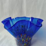Speckled blue murano vase