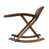 Rest feet in medium wood and leather "Mayer"