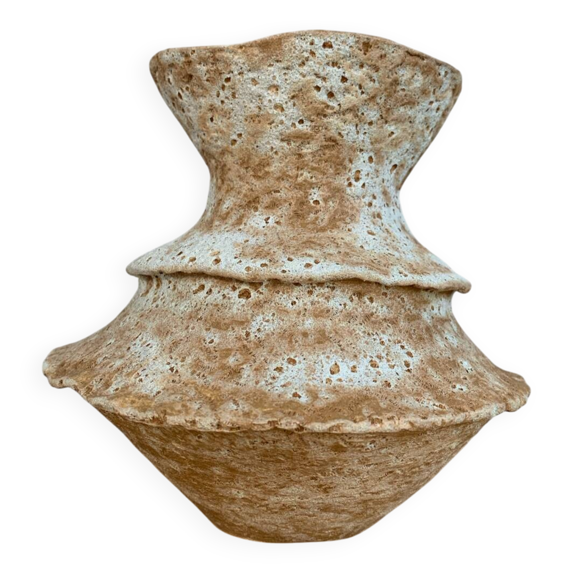 Vase in reddish-brown stoneware