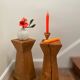 Raw wood side table