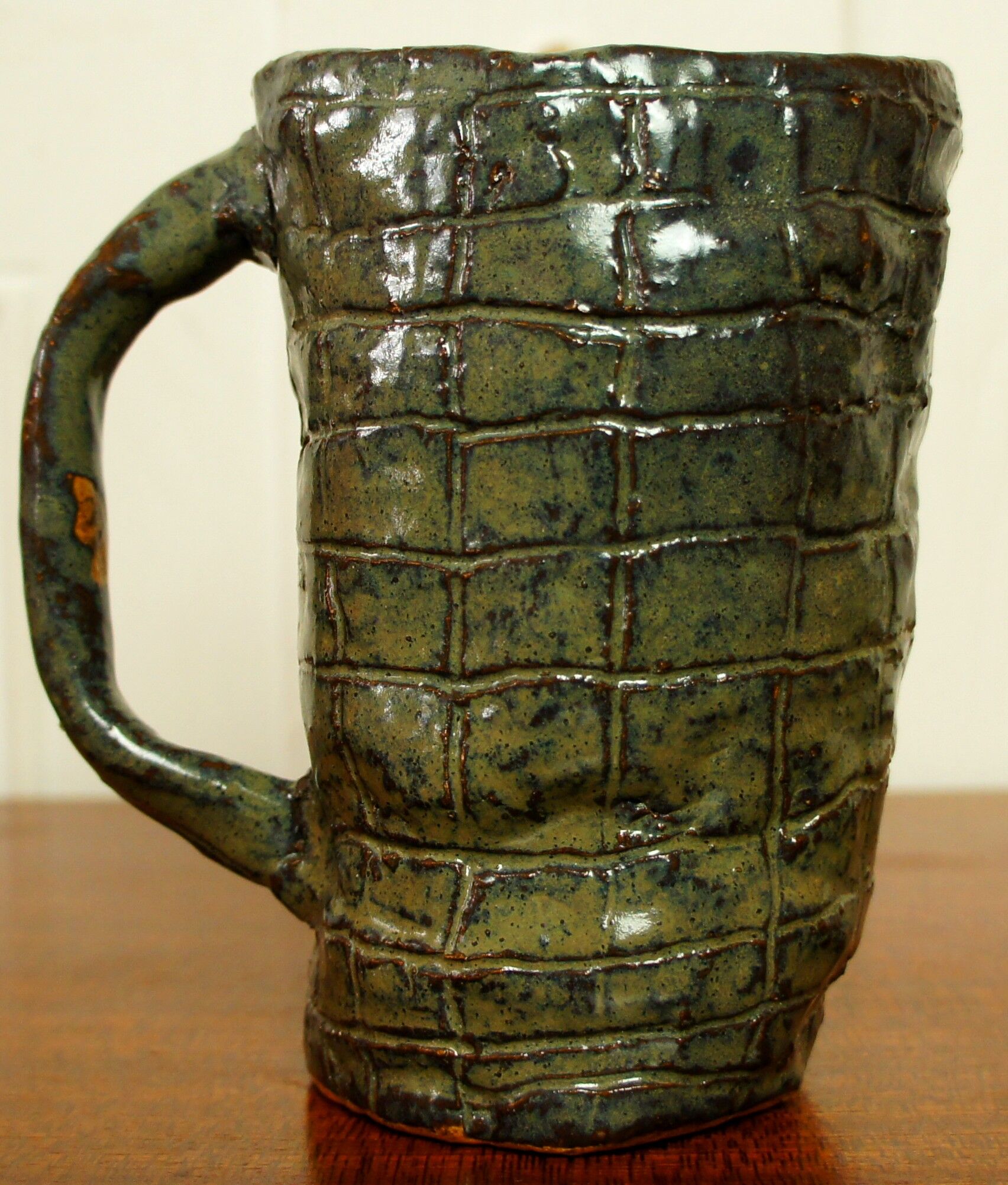 Brutalist glazed terracotta mug