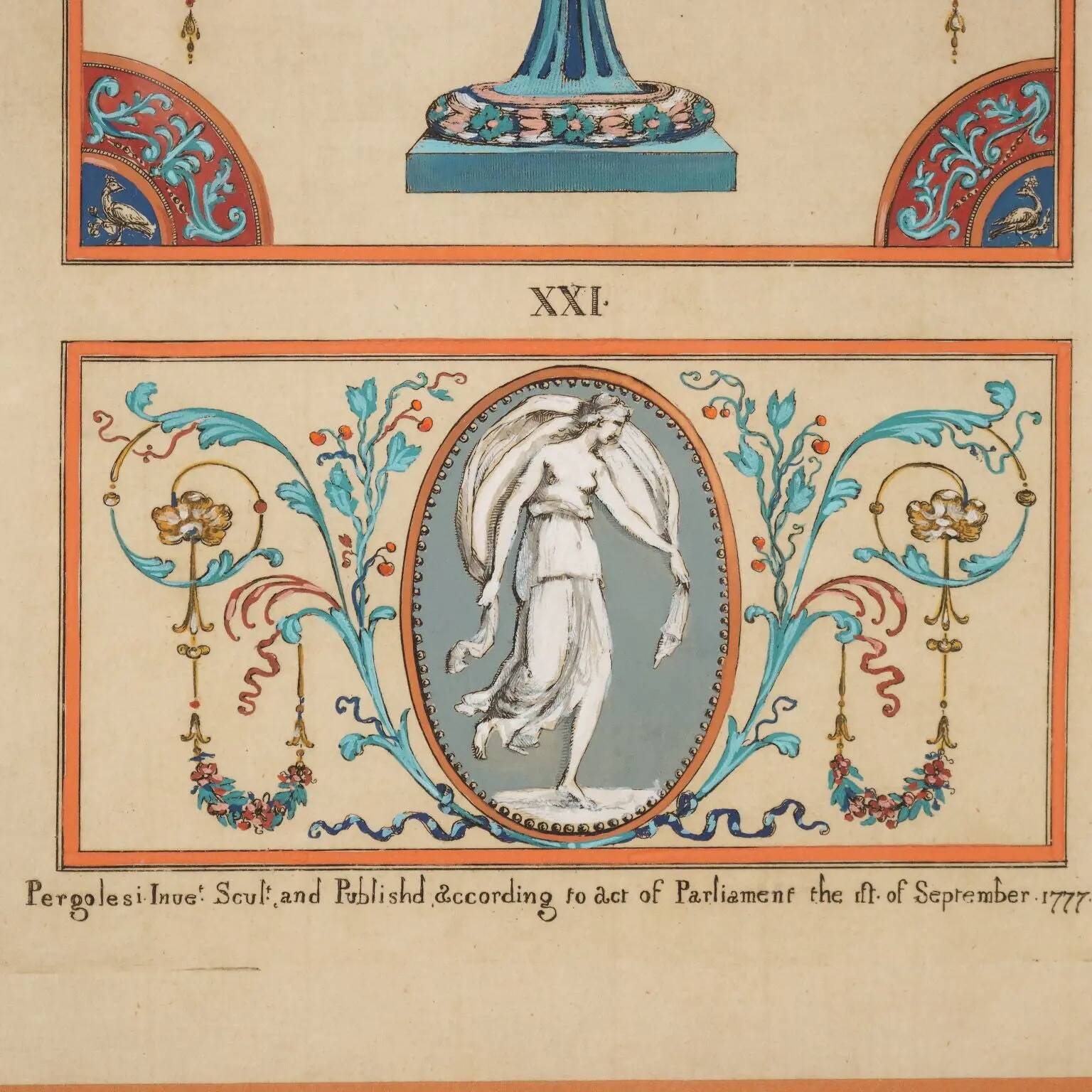 Gravures anciennes signées Michelangelo Pergolesi, vases, XVIIIe siècle