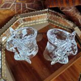 Pairs empty pockets / ashtray elephants crystal valves