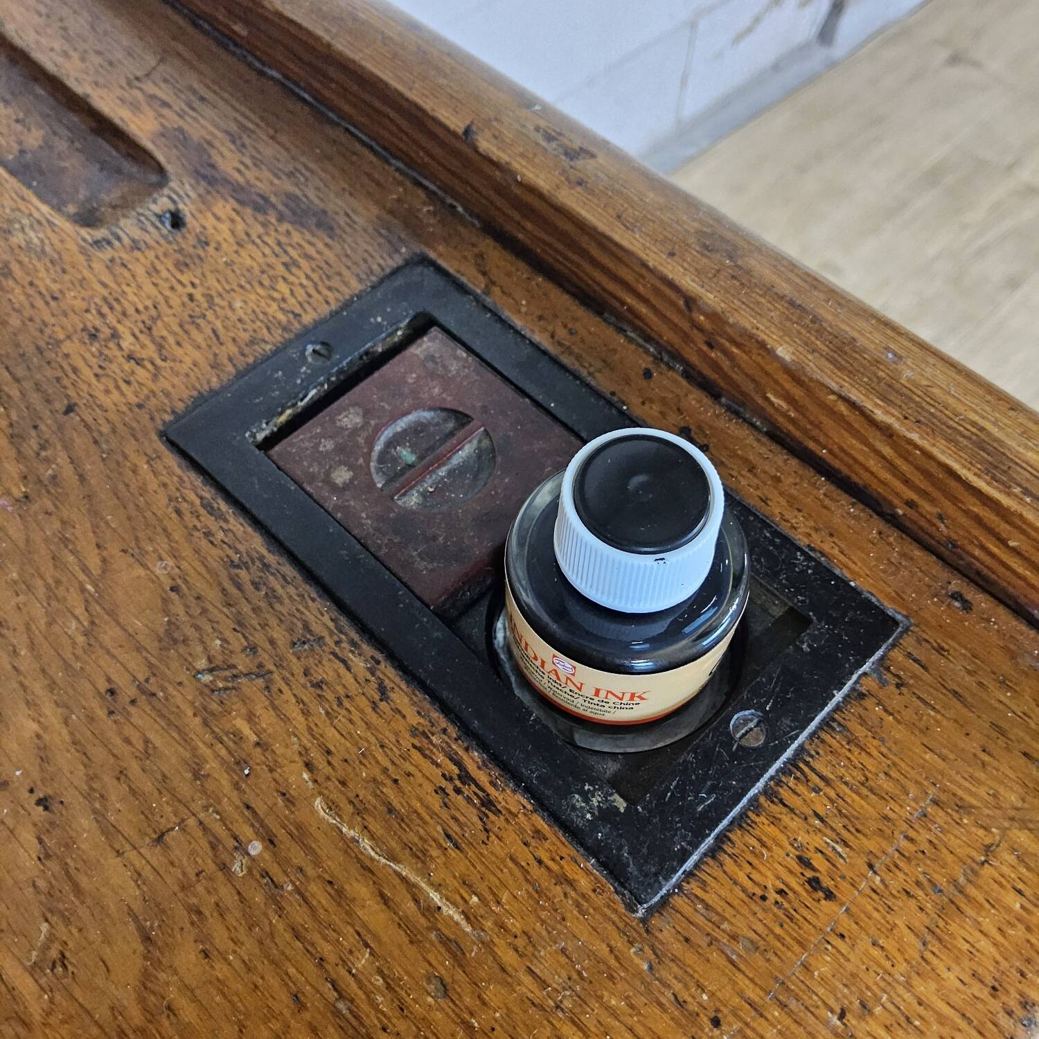 Antique desk / school bench (1920) in cast iron by Mark Breda, Holland.