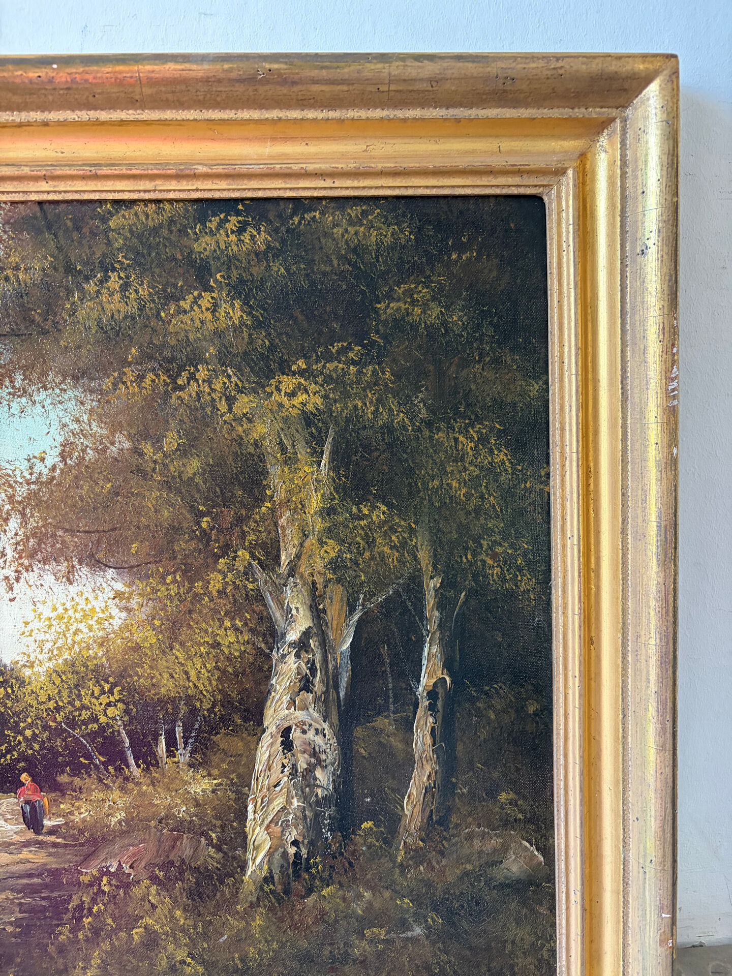 Balade en forêt, huile sur toile