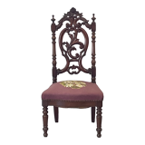 Napoleon III nurse chair, blackened wood and canvas