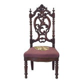 Chaise de nourrice Napoléon III, bois noirci et canevas