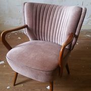Fauteuil vintage années 50/60 beige rosé