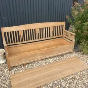 Large Scandinavian wooden storage bench
