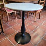 Bistro table base cast iron marble top