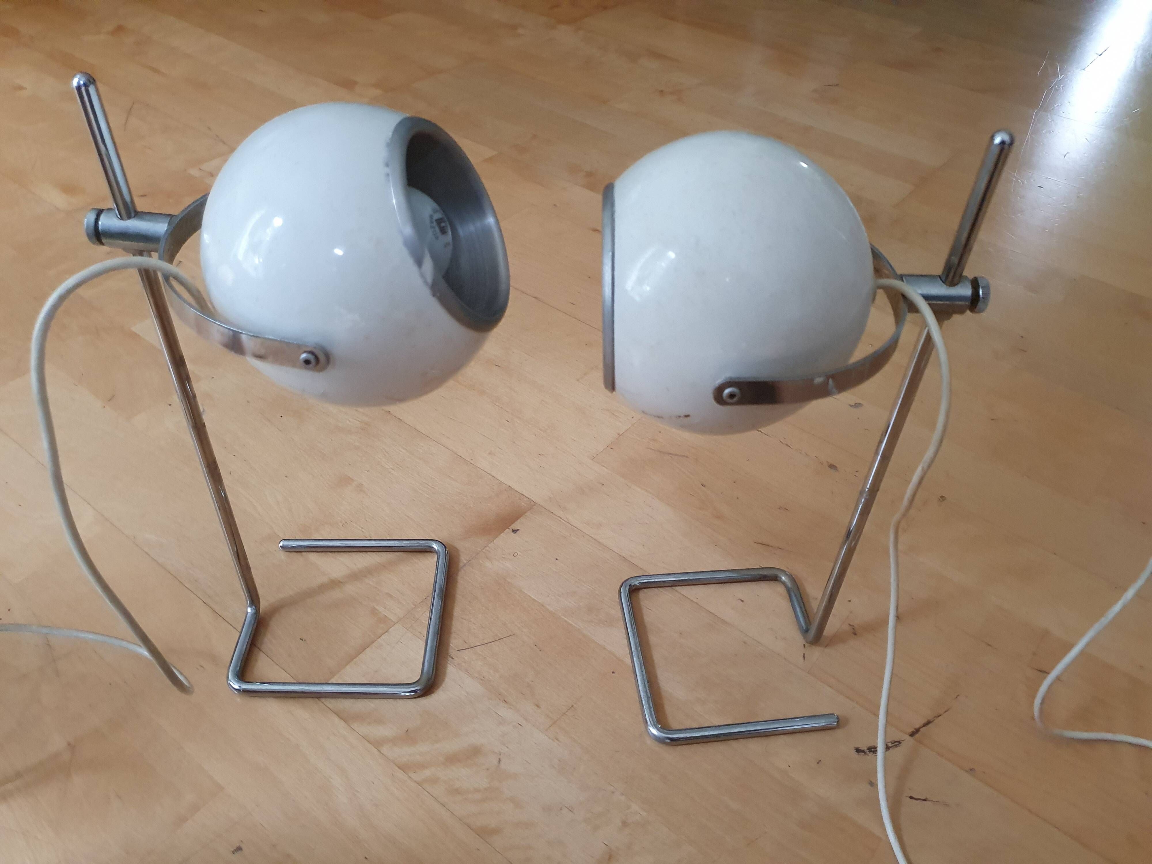 Pair of vintage eyeball lamps