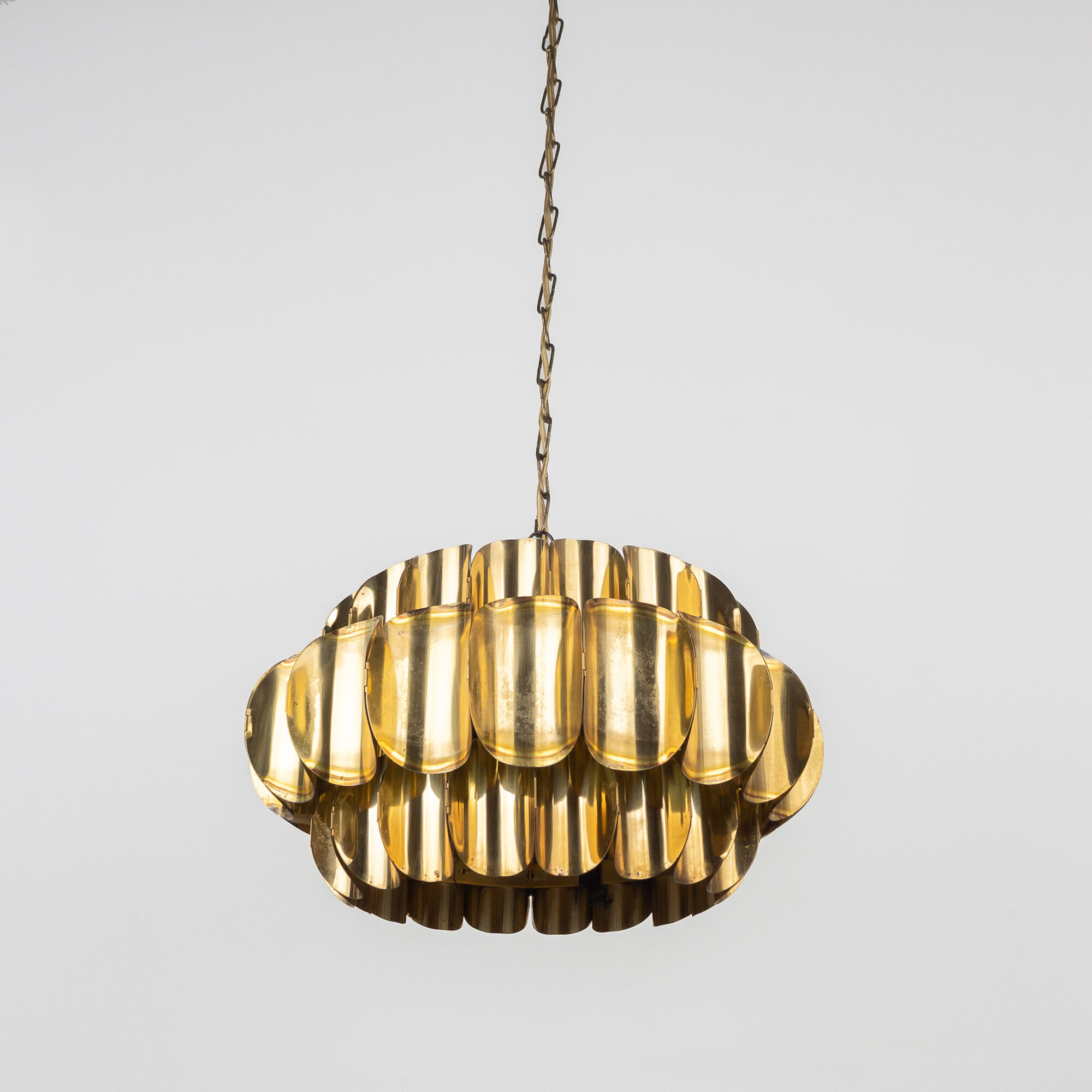Rare brass pendant lamp by Thorsten Orrling, Hans-Agne Jakobsson, Denmark, 1960s