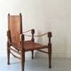 Safari armchair in wood & cognac leather by Wilhelm Kienzle for Wohnbedarf 1950