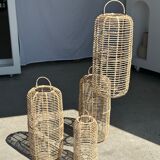 Small lantern-shaped rattan suspension H35 D15