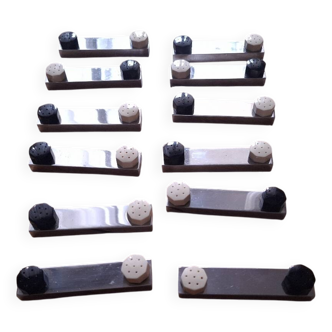 Box of 12 art deco knife holders (salt shaker, pepper shaker)