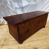 Old Gothic chest 17th century solid oak