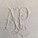 Set of 4 damask monogrammed linen towels ap