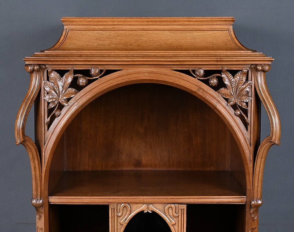 Rare Art Nouveau Light Walnut Display Cabinet – D