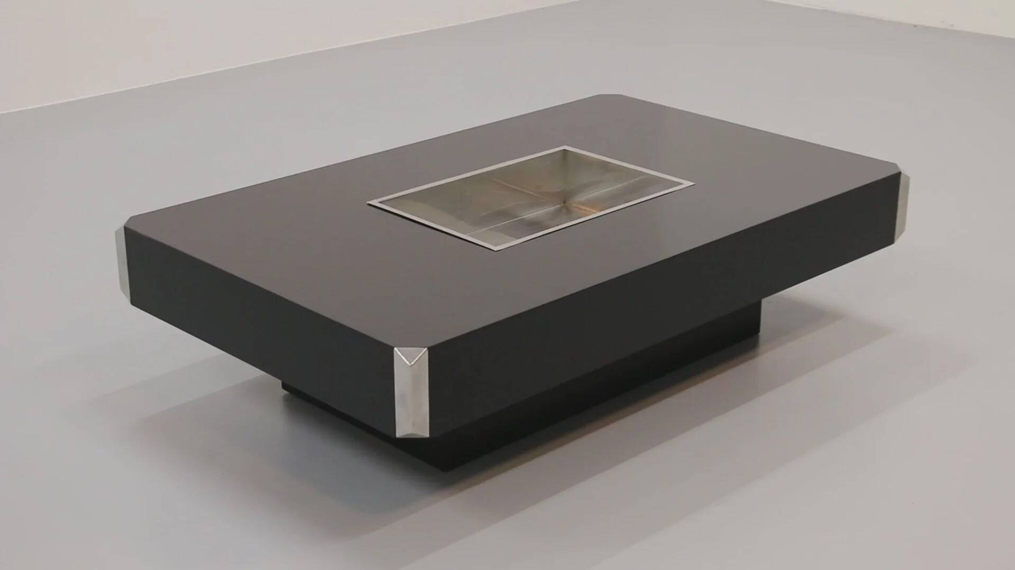 Alveo coffee bar table by Willy Rizzo for Cidue Italy 1970s