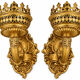 Paire d’appliques murales à 2 feux – Style Rocaille / Louis XV – Bronz