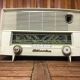Old radio atlantic bakelite white & bordeaux red vintage #a533
