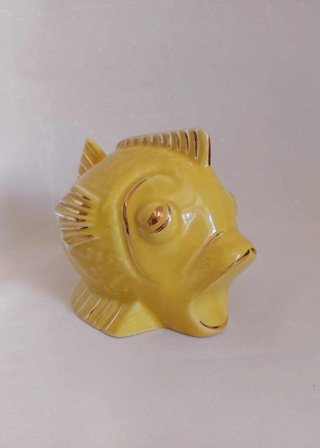 Fish vintage ceramic piggy bank 50's