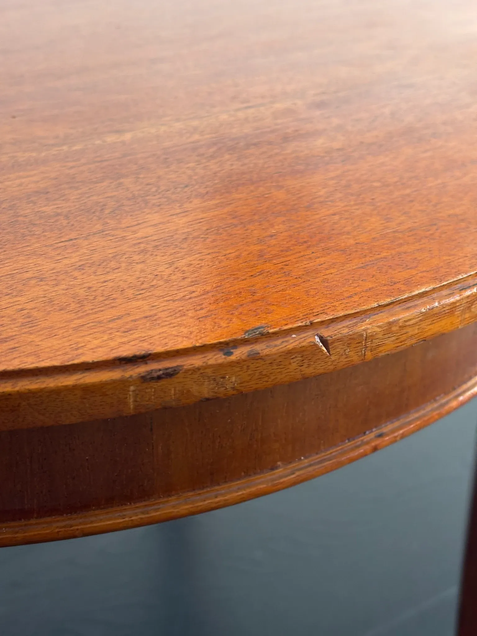 Vintage 1950 Hainke Germany round wooden coffee table - 61 cm