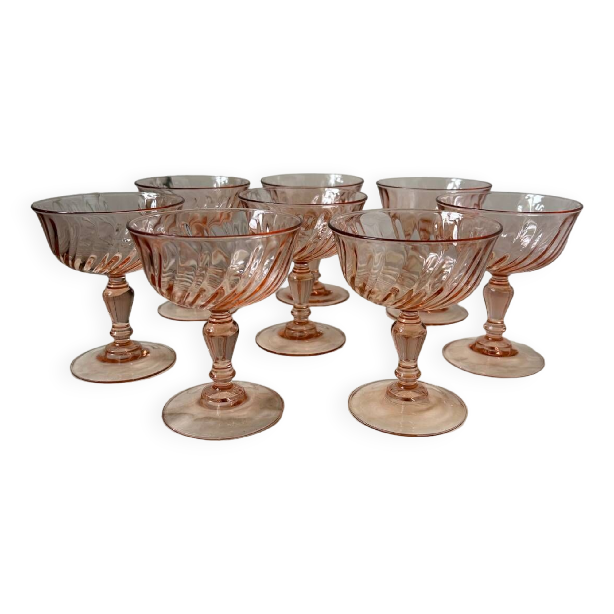 Series of 8 Rosaline champagne glasses