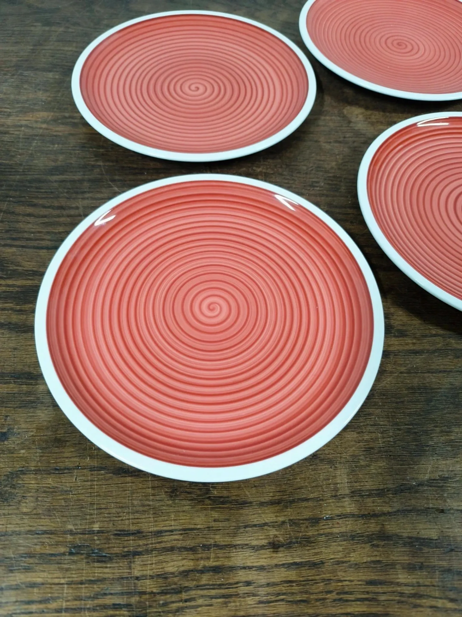 Set of 4 Dessert Plates Villeroy & Boch "Manufacture Rouge" 22cm
