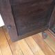 Set of 2 old oak bedside tables above black marble plaque
