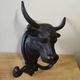 Wall-mounted coat hook in cast iron, bull's head and Camargue cross