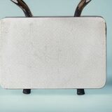 Vintage stepladder in Formica, wood and chromed metal