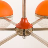 Italian Space Age chandelier with crystal glass shades, 1970s