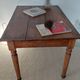 Table / Vintage cherry wood desk with turned legs – Natural patina