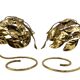 Hollywood regency set of 2 brass leaves table lamps, Bottega Gadda Italy, 1970s