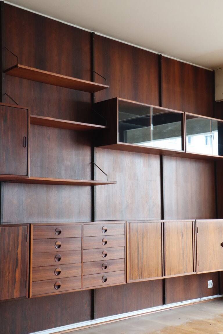 Danish wall bookcase by Thygesen and Sorensen in rosewood, 1960