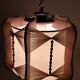 Raffia and wood ceiling lamp. Spain, 1970s.