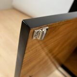 Art Deco Black Lacquered Lowboard with Chrome Fittings, France, 1930s