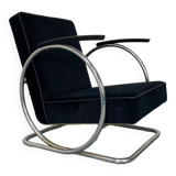 Bauhaus Art Deco Streamline Tubular Steel Lounge Chair by Jan Schröfer for Ahrend De Cirkel, 1920s