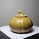 Vintage carved and polished stone box, pumpkin vintage craft 1980-1990