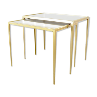 Vereinigte werkstätten collection gilded nesting tables 1950s hollywood regency