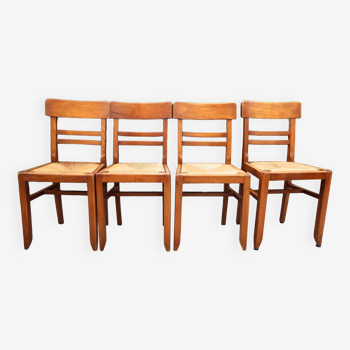 4 chaises paillées