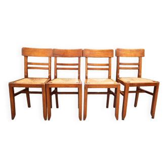 4 chaises paillées