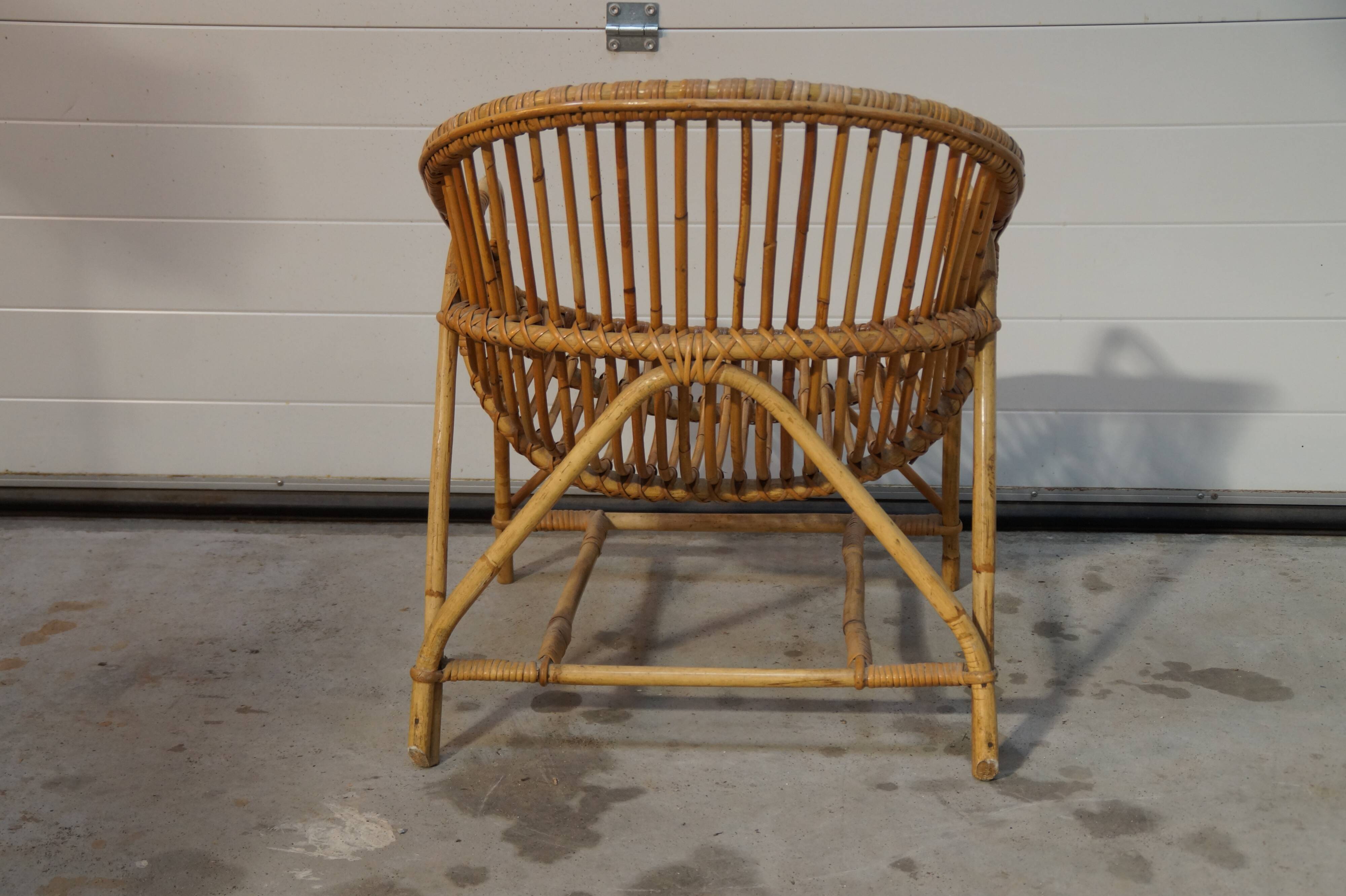 Adult vintage rattan armchair