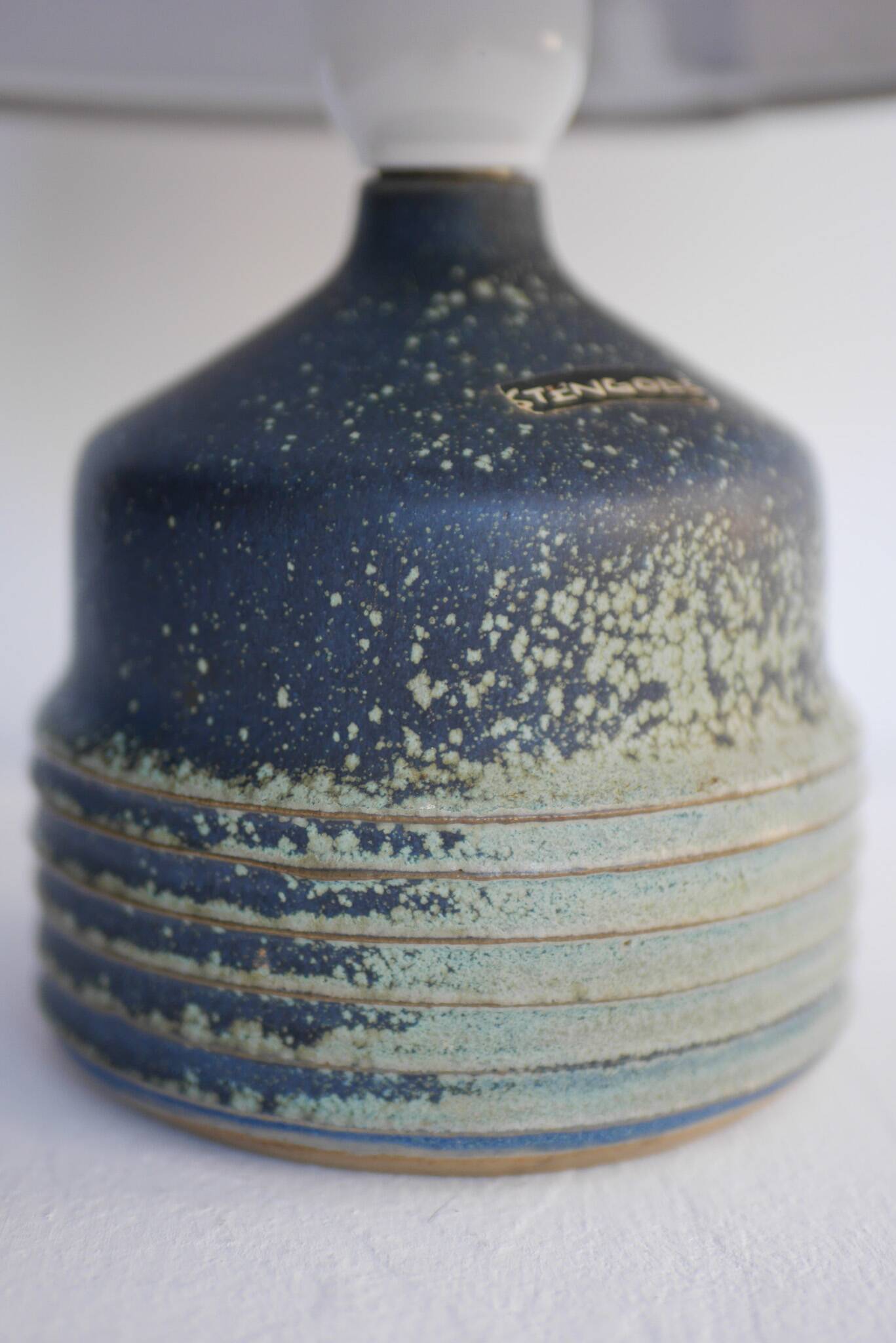 Mid-century modern pottery table lamp made by Rolf Palm, Sweden