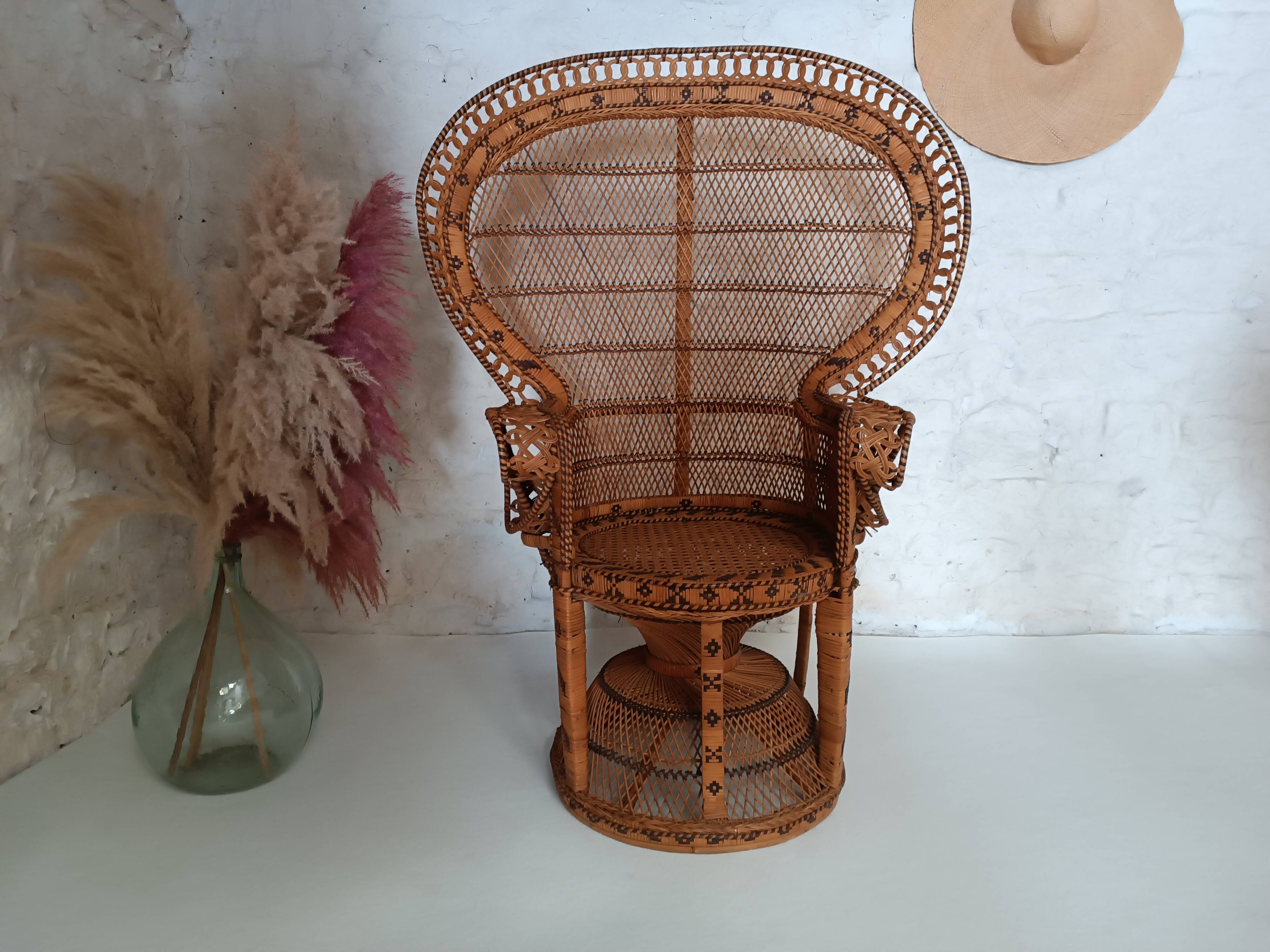 Fauteuil Emmanuelle rotin Kok Maison 1970