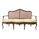 Antique Walnut And Vienna Straw Sofa, Italy 18th Century