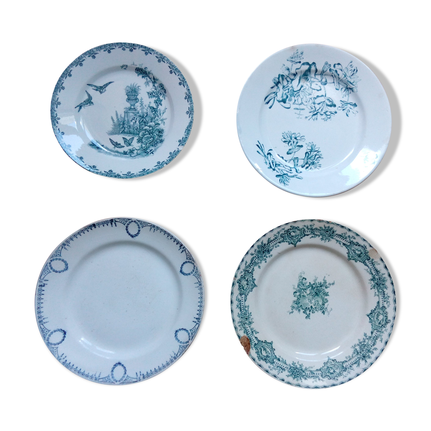 4 mismatched plates